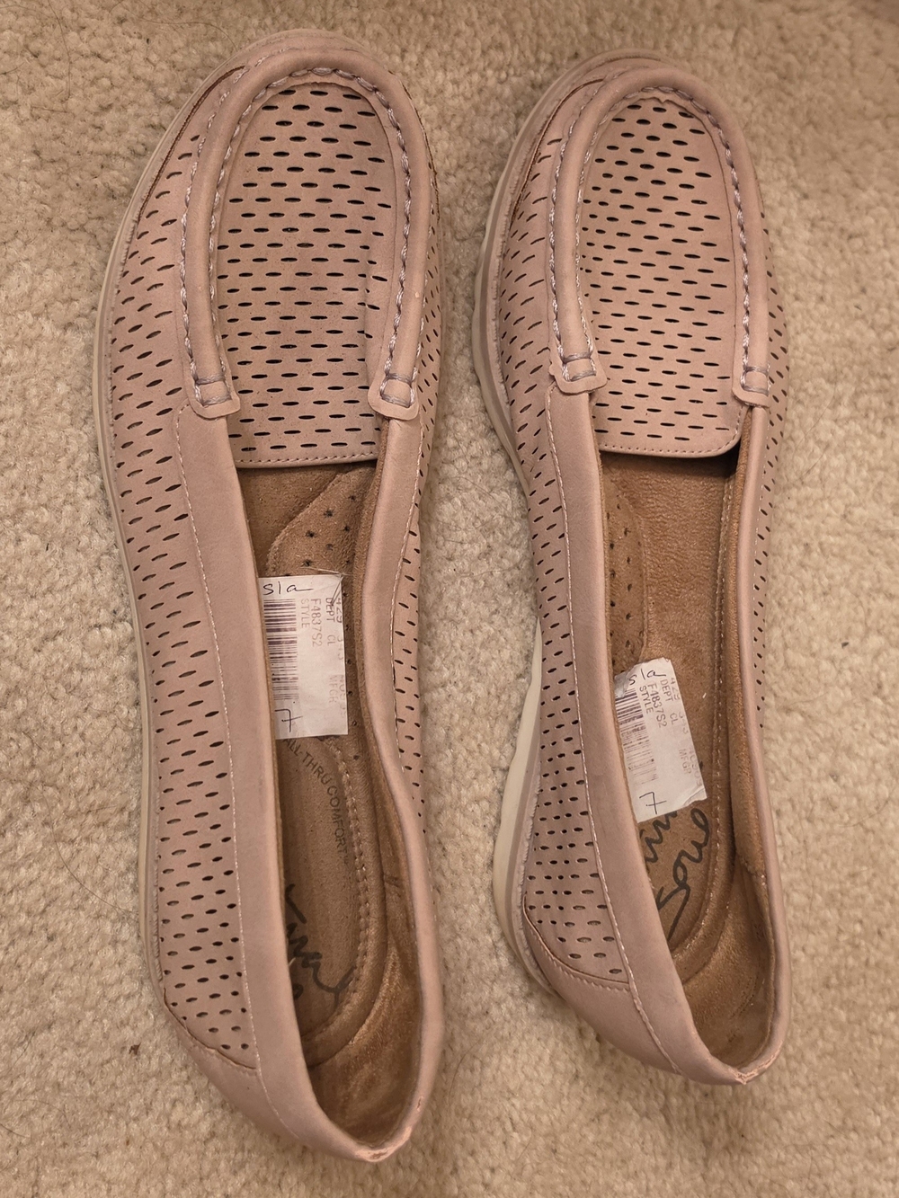 Natural Soul by Naturalizer 7M Pink Loafer Laser Cut Perforated Comfort Slip-On